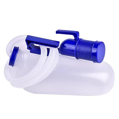 Unisex-Urinal, 2000 ml Nachttisch-Pipiflasche mit 1,6 m Schlauch for Männer und Frauen, Urinsammeltöpfchen(Man) von QIPUCNLYA
