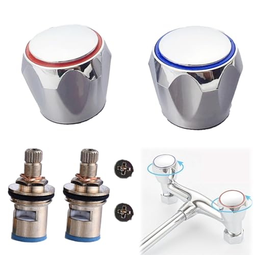 Universal-Wasserhahngriff und Mischbatterie-Kartuschen-Ersatzset for heißes kaltes Wasser, 32 mm x 39 Badezimmer-Küchenventil von QIPUCNLYA