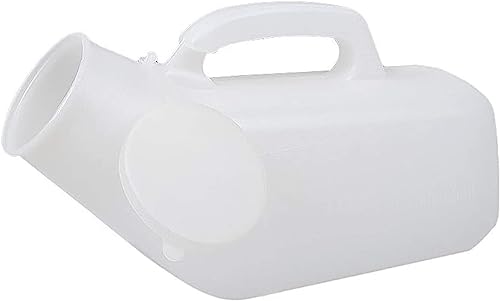 Urinal for Männer, 1200 ml, durchsichtige Inkontinenz-Pinkelflasche aus Kunststoff mit langem Hals und Schnappdeckel, auslaufsicheres, tragbares Gerät von QIPUCNLYA