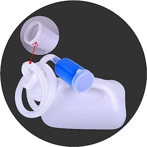 Urinal for Männer, Nachttisch-Pipiflasche for mit 1,6 m langem Schlauch, 3000 ml Fassungsvermögen, Auffangtöpfchen in den Farboptionen Blau und Weiß(White) von QIPUCNLYA