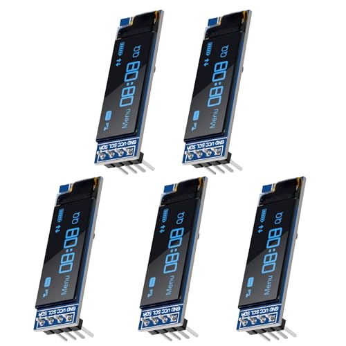 5 Stück 0,91 Zoll OLED Display-Modul IIC I2C, QIQIAZI IIC I2C Seriell OLED Display 128 x 32 3,3 V/5 V, für Arduino, Blau 5 Stück 0,91 Zoll OLED Display-Modul IIC I2C, QIQIAZI IIC I2C Seriell OLED Display 128 x 32 3,3 V/5 V, für Arduino, Blau von QIQIAZI