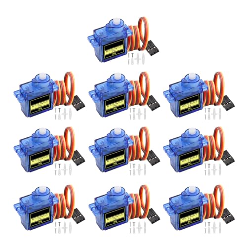 9G Micro Servo Motor,QIQIAZI 10 Stück Servomotor RC Servo Mini Servo Motor für RC Robot Arm/Hand/Gehen Helikopter Flugzeug Auto Boot Steuerung mit Kabel,Micro Motor Servo kompatibel mit Arduino 9G Micro Servo Motor,QIQIAZI 10 Stück Servomotor RC Servo Mini Servo Motor für RC Robot Arm/Hand/Gehen Helikopter Flugzeug Auto Boot Steuerung mit Kabel,Micro Motor Servo kompatibel mit Arduino von QIQIAZI