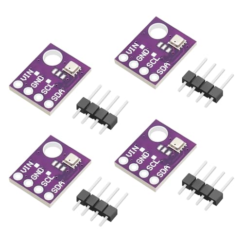 Barometrischer Sensor für Temperatur,QIQIAZI Luftfeuchtigkeit und Luftdruck,Digitaler 5V IIC I2C Temperatur-Feuchtigkeitssensor Modul kompatibel mit Arduino und Raspberry Pi(4 Stück) von QIQIAZI