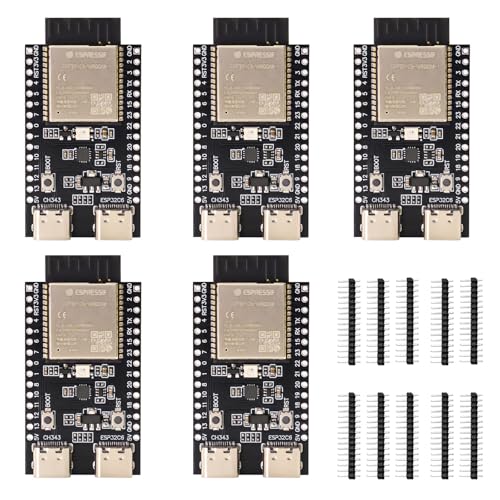 ESP-32-C6 ESP-C6-DevKitC-1-N4 Entwicklungsboards, für ESP-32 C6-Modul, Unterstützt WiFi + Bluetooth, 4 MB Flash mit Typ-C-Schnittstelle, kompatibel mit Arduino（5 Stück） von QIQIAZI