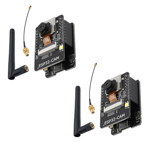 ESP32 CAM-Modul, QIQIAZI ESP32-CAM-MB Dual-Core WiFi Bluetooth mit Kamera OV2640 + 2,4 G Antennen IPEX, Micro-USB, mit Steckplatz für TF-Karte, kompatibel mit Arduino（2 Stück） von QIQIAZI