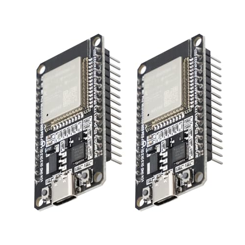 Für ESP-32 USB C mit CP2102 Chip,QIQIAZI für ESP-32 NodeMCU Entwicklungsboard ESP-WROOM-32 2,4 GHz WLAN WiFi + Bluetooth Modul für Arduino IDE(2 Stück) von QIQIAZI