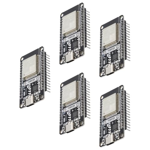 Für ESP-32 USB C mit CP2102 Chip,QIQIAZI für ESP32S NodeMCU Entwicklungsboard ESP 2,4 GHz WLAN WiFi + Bluetooth Modul für Arduino IDE(5 Stück) von QIQIAZI