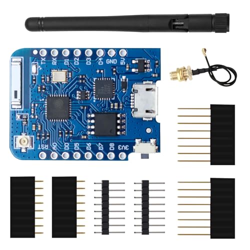 ESP8266 Modul,ESP8266 Pro 4 MB NodeMcu WLAN-Entwicklungsboard basierend auf ESP8266-Serie Antenne ESP8266EX CP2104 WiFi-Modul für Arduino(Entwicklungsplatine + Antenne 32 MBIT = 4 MB) von QIQIAZI