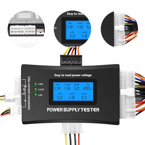 Netzteil Tester für PC,ATX Netzteil Tester,QIQIAZI 1,8" LCD Computer-PC Power Supply Tester für ATX/ITX/IDE/HDD/SATA/BYI-Anschlüsse Netzteiltester,Digitaler LCD-Bildschirm von QIQIAZI