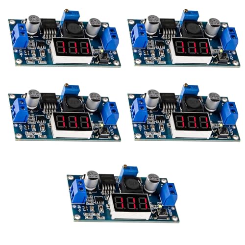 QIQIAZI 5-teiliges einstellbares DC-DC-Buck-Modul mit Anzeige Voltmeter Hochgeschwindigkeits-Umwandlungs-Buck-Modul QIQIAZI 5-teiliges einstellbares DC-DC-Buck-Modul mit Anzeige Voltmeter Hochgeschwindigkeits-Umwandlungs-Buck-Modul von QIQIAZI