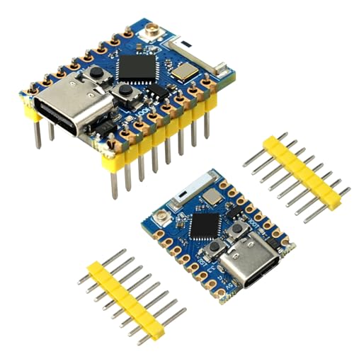 QIQIAZI ESP32-C3 PRO Mini Entwicklungsboard,ESP32-C3 PRO Mini Modul Onboard ESP32-C3FH4 Chip WiFi Bluetooth ESP-32 Entwicklungsplatine für Arduino(2 Stück) von QIQIAZI
