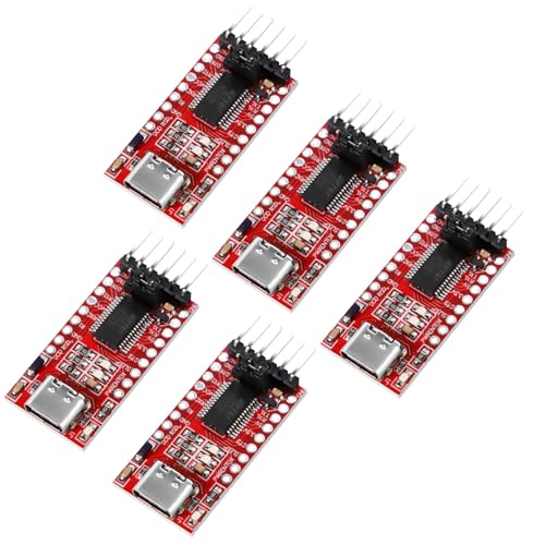 QIQIAZI FTDI FT-232RL USB C zu TTL Serial Converter Adaptermodul,3,3V und 5V USB C zu TTL Seriell Adapter Modul für Arduino(5 Stück) von QIQIAZI