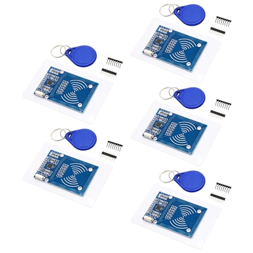 RFID-Kit für Arduino,RFID IC-Karten-Sensormodul mit Reader,Chip und Steckkarte, 13.56 MHz,SPI-Schnittstelle kompatibel mit Arduino(5 Stücke) von QIQIAZI