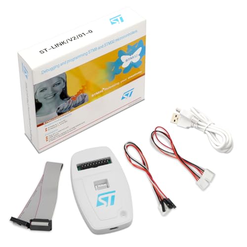 ST-LINK-V2 (CN) Stlink V2 MCU Mikrocontroller für STM32 STM8,ST-LINK Debugger Programmierer-Emulator für STM8/STM32/JTAG/SWD/SWIM mit USB Kabel und Verbindungskabel von QIQIAZI