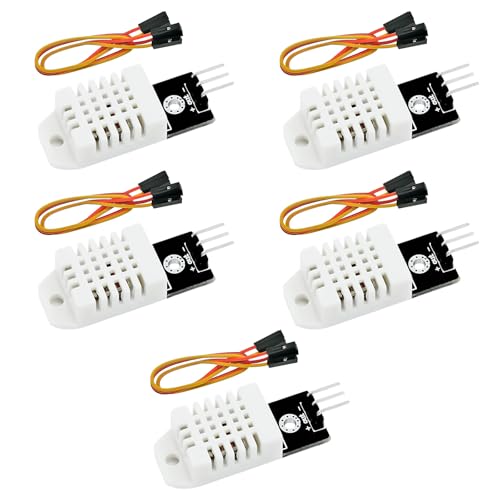 Temperatursensor Modul,Temperatur- und Luftfeuchtigkeitssensoren für Arduino,mit Platine und Kabel 3.3-5.5V Digitaler Temperatu und Feuchtesensor(5 Stück) von QIQIAZI