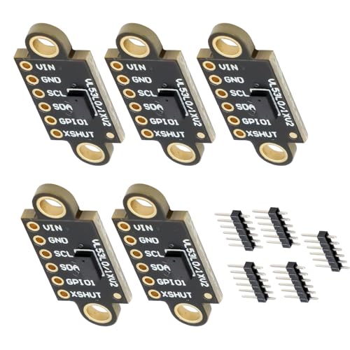 VL53L0X VL53L1X Laser Distanzsensor,VL53L1X V2 Time-of-Flight Entfernungsmesssensor modul I2C IIC kompatibel mit Arduino,für Drohnen, Roboter (5 Stück) von QIQIAZI