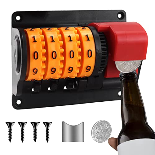 Bierzähler Flaschenöffner Wandmontage Wand Beer Opener Counter mit Präzisen Zähler für Zuhause Kabine Party Bar Restaurant Küche Terrasse Wand Deko von QIQN