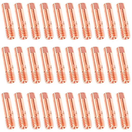 Kupfer Kontaktspitze 30Stk Stromdüse für 15AK MIG/MAG Schweißbrenner-Verbrauchsmaterial (1.0mm) von QIQN