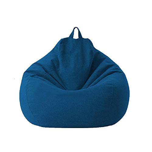 QIROG Bohnenbeutel abdecken Lazy-Sofa-Sessel Beatpack-Schutzhülle Sack für Erwachsene und Kinder japanische Tatami-Stoff Wohnkultur-Blau_100X120cm von QIROG