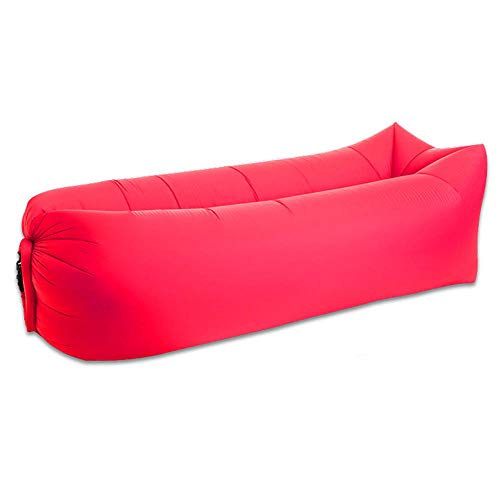 QIROG Hochwertiges quadratisches Sofa Lazy Sleeping Bag Schnelle Inflator-Tasche Lazy Sofa Camping Liegestuhl Air Sofa Strandbett Air Lounge-Red Square von QIROG