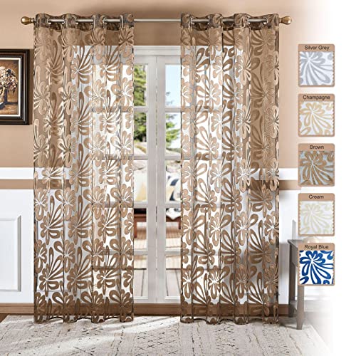 QIROGKC European Palm Jacquard Gardinen Gardinen Set Mit 2 Gardinen Gardinen Für Wohnzimmer Und Schlafzimmer,Braun,L200*H270 cm QIROGKC European Palm Jacquard Gardinen Gardinen Set Mit 2 Gardinen Gardinen Für Wohnzimmer Und Schlafzimmer,Braun,L200*H270 cm von QIROGKC