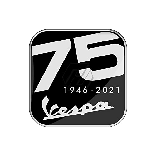QISUO 3D-Roller-Aufkleber aus Kunstharz for Vespa GTS Sprint Primavera 75th 75 Years Young Jubiläumsaufkleber (Farbe : Schwarz) von QISUO