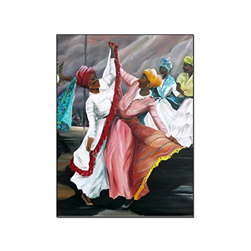 QITEX Poster & Kunstdrucke GemäldeMalerei Poster Puerto Rico Tanz Gemälde Poster leinwand bilder Wand Gemälde Poster für Schlafzimmer Wohnzimmer Dekor 40x60cm (Kein Rahmen) von QITEX