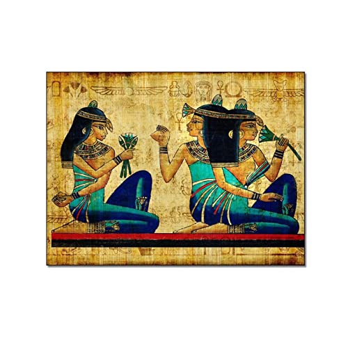 QITEX Wandbilder Schlafzimmer 40x60cm (Kein Rahmen) Vintage Abstrakte Gemälde Poster Altes Ägypten Gemälde Poster Ägyptische Götter und Pharaonen Leinwanddruck Wand Bilder Bild Bilderwerk Wanddekor von QITEX