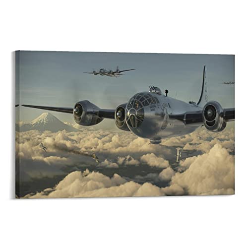 QITEX Wohnzimmer Bilder 50x70cm (Kein Rahmen) B-29 Thunder Bomber Flugzeug Junge Poster Leinwand Gemälde Poster und Wand Bilder Bilderdruck Moderne Familie Schlafzimmer Dekor Poster von QITEX