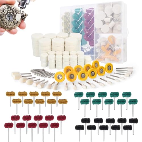 150Pcs Wollfilz Polierscheibe Set, Multifunktionale Wolle Filz Polieren Bits für Dremel, Wollfilz Montierter Dorn Polierset, Polierscheibe, Polieraufsatz Akkuschrauber für Fahrrad, Radnab 150Pcs Wollfilz Polierscheibe Set, Multifunktionale Wolle Filz Polieren Bits für Dremel, Wollfilz Montierter Dorn Polierset, Polierscheibe, Polieraufsatz Akkuschrauber für Fahrrad, Radnab von QITIXI:OU
