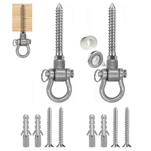 2 Stück Schwerlast 180° Schaukelhaken, Schaukelhaken 500kg Capacity 304 Edelstahl Schaukelhaken mit 4 Schrauben und 4 Spreizrohren für Holzbalken, Deckenhaken Schaukel Boxsack, Yoga Boxsäcke, Porch 2 Stück Schwerlast 180° Schaukelhaken, Schaukelhaken 500kg Capacity 304 Edelstahl Schaukelhaken mit 4 Schrauben und 4 Spreizrohren für Holzbalken, Deckenhaken Schaukel Boxsack, Yoga Boxsäcke, Porch von QITIXI:OU