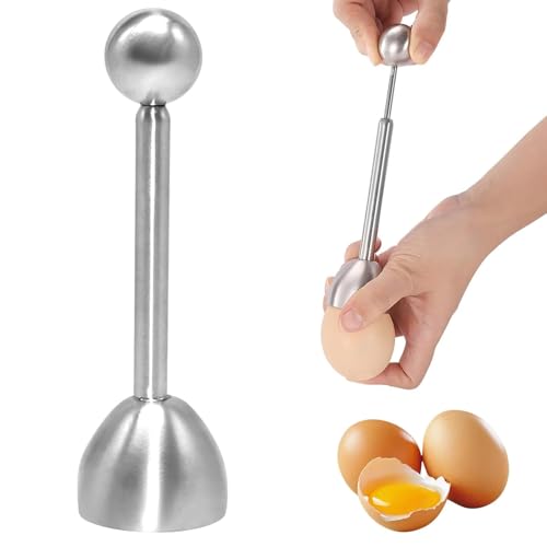 Eieröffner mit Kugel, Eierschalenöffner Edelstahl Super Zeitsparend, Durchmesser 38mm, Eierschalensollbruchstellenverursacher für Weiche und Hartgekochte Eier Oder Rohe Eier von QITIXI:OU