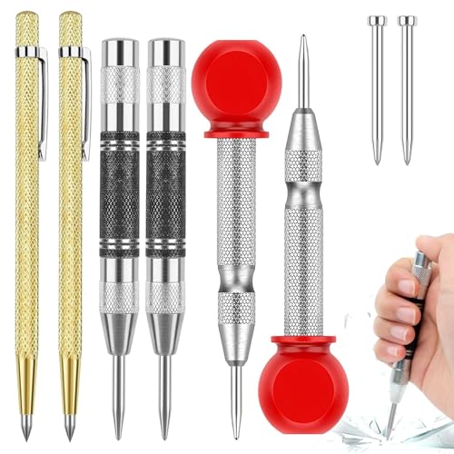3 Stück Automatik Körner Metall, Automatik Körner mit 2 Anreißnadel und 2 Ersatzspitzen, Federkörner, Automatischer Körner Werkzeug Federkorn, Anreißnadel Hartmetall für Metall, Holz, Glas, Fliesen 3 Stück Automatik Körner Metall, Automatik Körner mit 2 Anreißnadel und 2 Ersatzspitzen, Federkörner, Automatischer Körner Werkzeug Federkorn, Anreißnadel Hartmetall für Metall, Holz, Glas, Fliesen von QITIXI:OU
