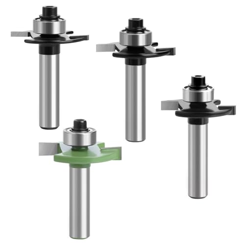 Nutfräser - 4 Stück Fräser set für Oberfräse Scheibennutfräser Fräer Bündigfräser Schaft für OberfräSe 8mm Schaft für Zimmerei Fasen Holzbearbeitung Trimmen Mit Kugellagern Werkzeuge(2 Mm - 5 Mm) von QITIXI:OU