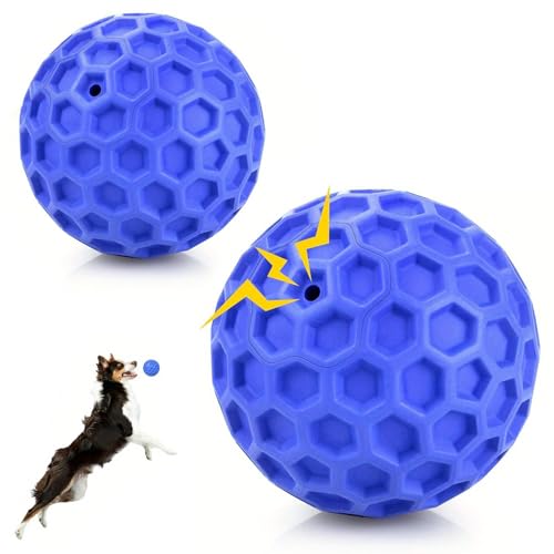QITIXI:OU 2 Stück Hundeball - Quietschend Interaktives Kauspielzeug -Hundespielzeug Ball, Naturkautschuk, Robuster Hunde Ball, Ø 5.5cm und 6.5cm Geeignet, Squeaky Dog Balls für Kleine Hunde QITIXI:OU 2 Stück Hundeball - Quietschend Interaktives Kauspielzeug -Hundespielzeug Ball, Naturkautschuk, Robuster Hunde Ball, Ø 5.5cm und 6.5cm Geeignet, Squeaky Dog Balls für Kleine Hunde von QITIXI:OU