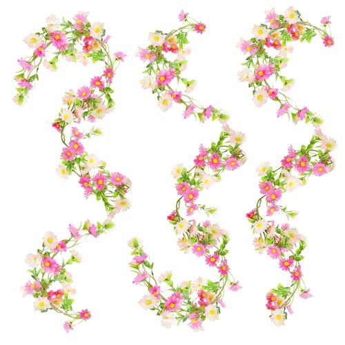 QITIXI:OU 3 Stück Künstliche Blumengirlande, Gänseblümchen Girlande Deko, Rosa Kunstblumen, Blumengirlande, Gänseblümchen Rebe Hängende Kunstpflanze für Hochzeitsbogen, Türanordnung, Deko QITIXI:OU 3 Stück Künstliche Blumengirlande, Gänseblümchen Girlande Deko, Rosa Kunstblumen, Blumengirlande, Gänseblümchen Rebe Hängende Kunstpflanze für Hochzeitsbogen, Türanordnung, Deko von QITIXI:OU