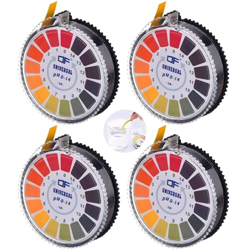 Universal-Teststreifen, 4 Stück Rund PH -Testpapier, PH Alkaline Acid Indicator Paper, PH Teststreifen Messung Vollbereich 0-14 Lackmuspapier für Säuretest Indikatorstreifen, Leicht zu Lesen Universal-Teststreifen, 4 Stück Rund PH -Testpapier, PH Alkaline Acid Indicator Paper, PH Teststreifen Messung Vollbereich 0-14 Lackmuspapier für Säuretest Indikatorstreifen, Leicht zu Lesen von QITIXI:OU