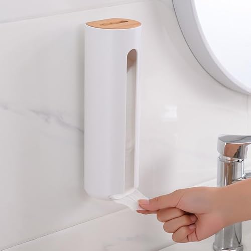 Wattepadspender Wandmontage mit Holzdeckel - Wattepads Aufbewahrung, Aufbewahrung Wattepads Badezimmer für Wattebällchen Wattebausch Kosmetik Behälter Badezimmer Schminktisch Organizer Zubehör, Weiß Wattepadspender Wandmontage mit Holzdeckel - Wattepads Aufbewahrung, Aufbewahrung Wattepads Badezimmer für Wattebällchen Wattebausch Kosmetik Behälter Badezimmer Schminktisch Organizer Zubehör, Weiß von QITIXI:OU
