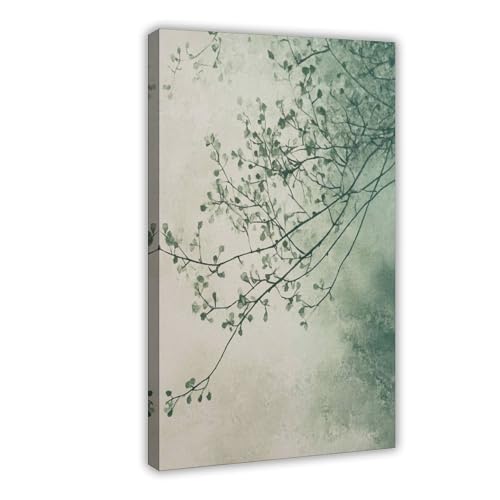 QITUBVAF Grünes botanisches Poster, Leinwand-Poster, Schlafzimmerdekoration, Landschaft, Büro, Raumdekoration, Geschenk, 40 x 60 cm von QITUBVAF