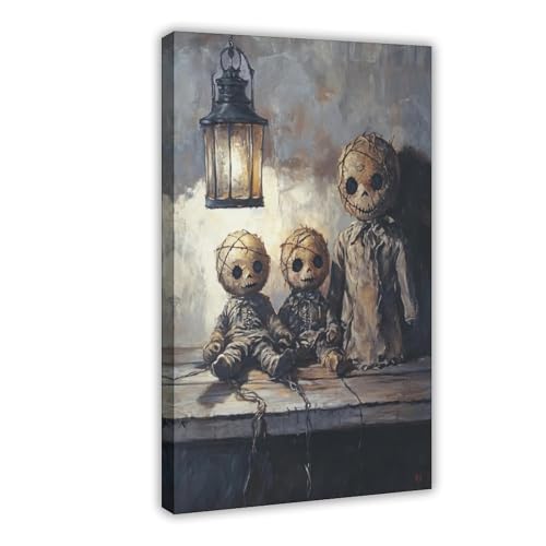 QITUBVAF Leinwandposter mit Laternenbeleuchtung, Voodoo-Puppen, Wandkunst, Dekordruck, Bild Gemälde für Wohnzimmer, Schlafzimmer, Dekoration, 40 x 60 cm von QITUBVAF