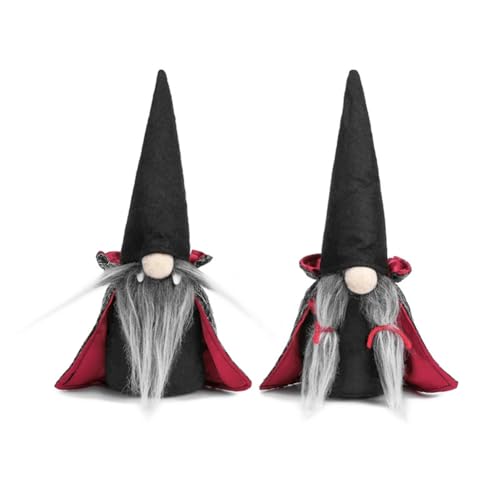 QIUDongne 2 STÜCKE Halloween GNOME Plüsch Gesichtslose Puppe Handgemachte Schwedische GNOME Dekoration Tomte Puppe Halloween Dekorationen von QIUDongne