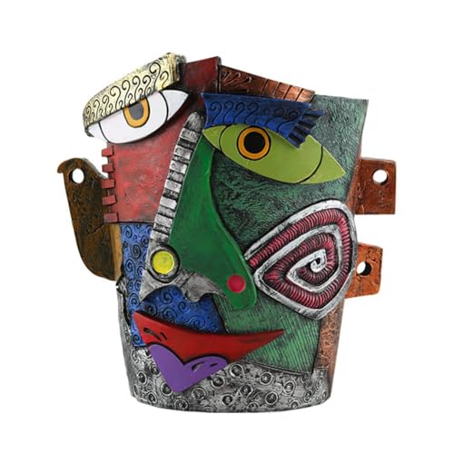 QIUDongne Blumentöpfe für Den Innenbereich, Gesichtskunst, Abstrakter Blumentopf Aus Kunstharz, Lustiger Blumentopf, Dekorative Blumendekoration von QIUDongne