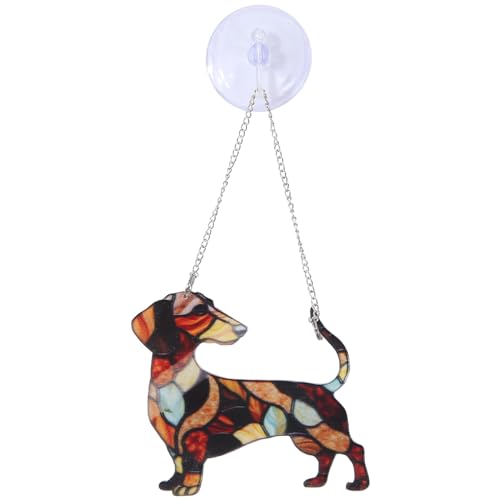 QIUDongne Dackel-Fensterbehang, Geschenk für Hundemama, Geschenk für Hundeliebhaber, Dackel-ACRYL-Fensterbehang, Geschenk für Dackelliebhaber C von QIUDongne