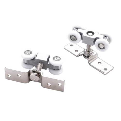 QIUDongne Rollenbeschläge für Schiebetüren, Schiebetürrolle, 4-Rad-Glastür-Hängeschienenrolle, Leises Nylonrad von QIUDongne