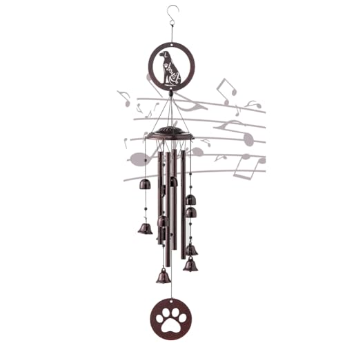 QIUDongne Windspiele für Draußen, Erinnerungsgeschenke/Geschenke zum Umzug, Windspiele Aus Metall für Draußen und Drinnen, Hund von QIUDongne