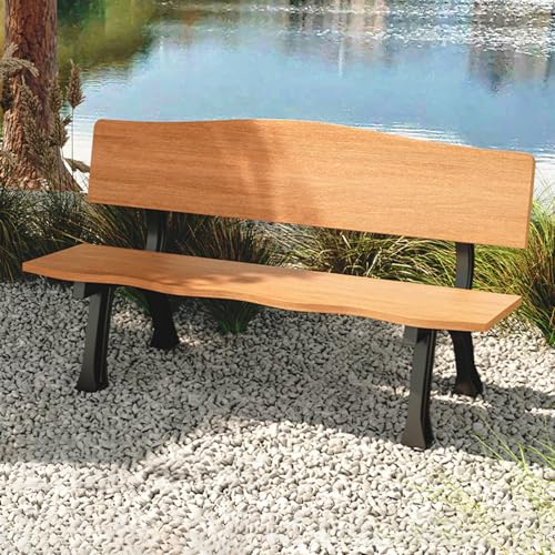 QIUHTR Outdoor-Parkbank aus Holz for die Veranda Doppelte Gartenbank for den Außenbereich langlebige Outdoor-Terrassen- & Deck-Möbel(Log,120 * 52 * 74cm) von QIUHTR