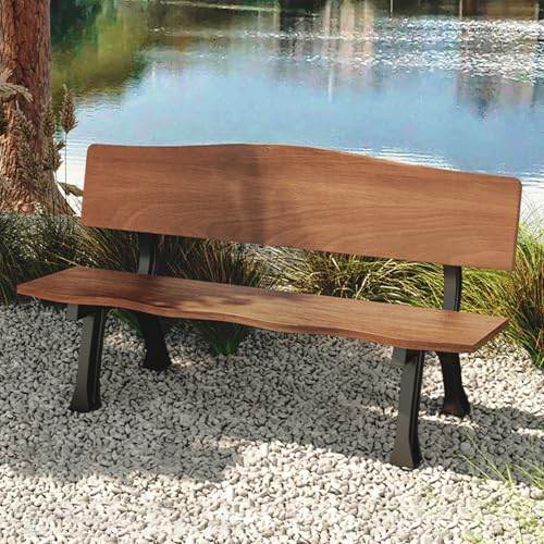 QIUHTR Outdoor-Parkbank aus Holz for die Veranda Doppelte Gartenbank for den Außenbereich langlebige Outdoor-Terrassen- & Deck-Möbel(Walnut,150 * 52 * 74cm) von QIUHTR