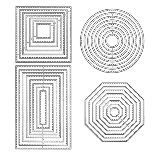 4 Stück Stanzschablone Geometrisch Set Stanzformen Quadratisch Rechteckig Kreis Rahmen Achteck Schneiden Prägeschablonen Prägung Schablone Stanzschablonen für DIY Scrapbooking Album Karten Basteln 4 Stück Stanzschablone Geometrisch Set Stanzformen Quadratisch Rechteckig Kreis Rahmen Achteck Schneiden Prägeschablonen Prägung Schablone Stanzschablonen für DIY Scrapbooking Album Karten Basteln von QIUJUNDE