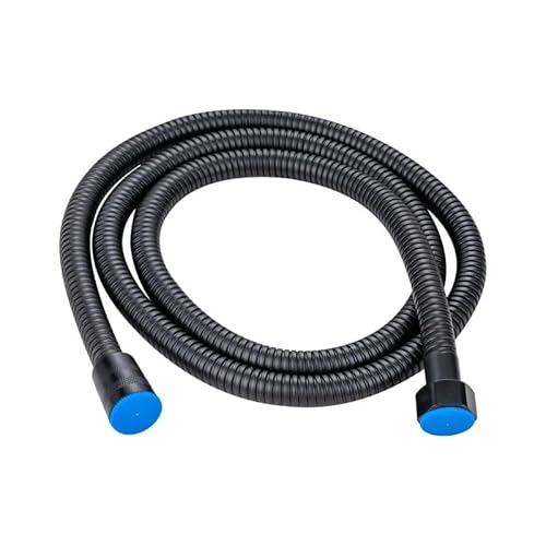 QIULKU Duschschlauch,Brauseschlauch Schwarzer Flexibler Duschschlauch aus Edelstahl, lang, Badezimmer-Duschwasserschlauch-Verlängerung, Sanitärrohr-Zugrohr(100cm) von QIULKU