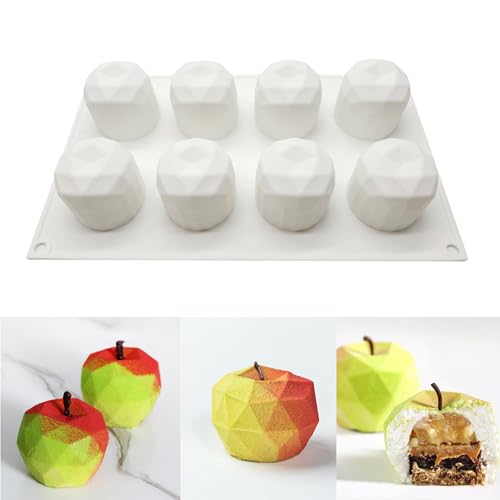 Apfel-Silikonform 3D-Silikonform für Kuchen 3D-Silikon-Backformen-Kuchen Apfel Formen Silikonform Dessert Mousse Backformen Antihaft-Backformen Für Das BackenSeife Backform Gelee Pudding (A) von QIUMING